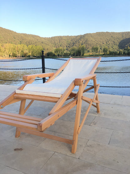 Ahşap Katlanabilir, Taşınabilir, Yatabilir Pratik Bahçe, Kamp, Havuz, Plaj, Balkon Şezlongu